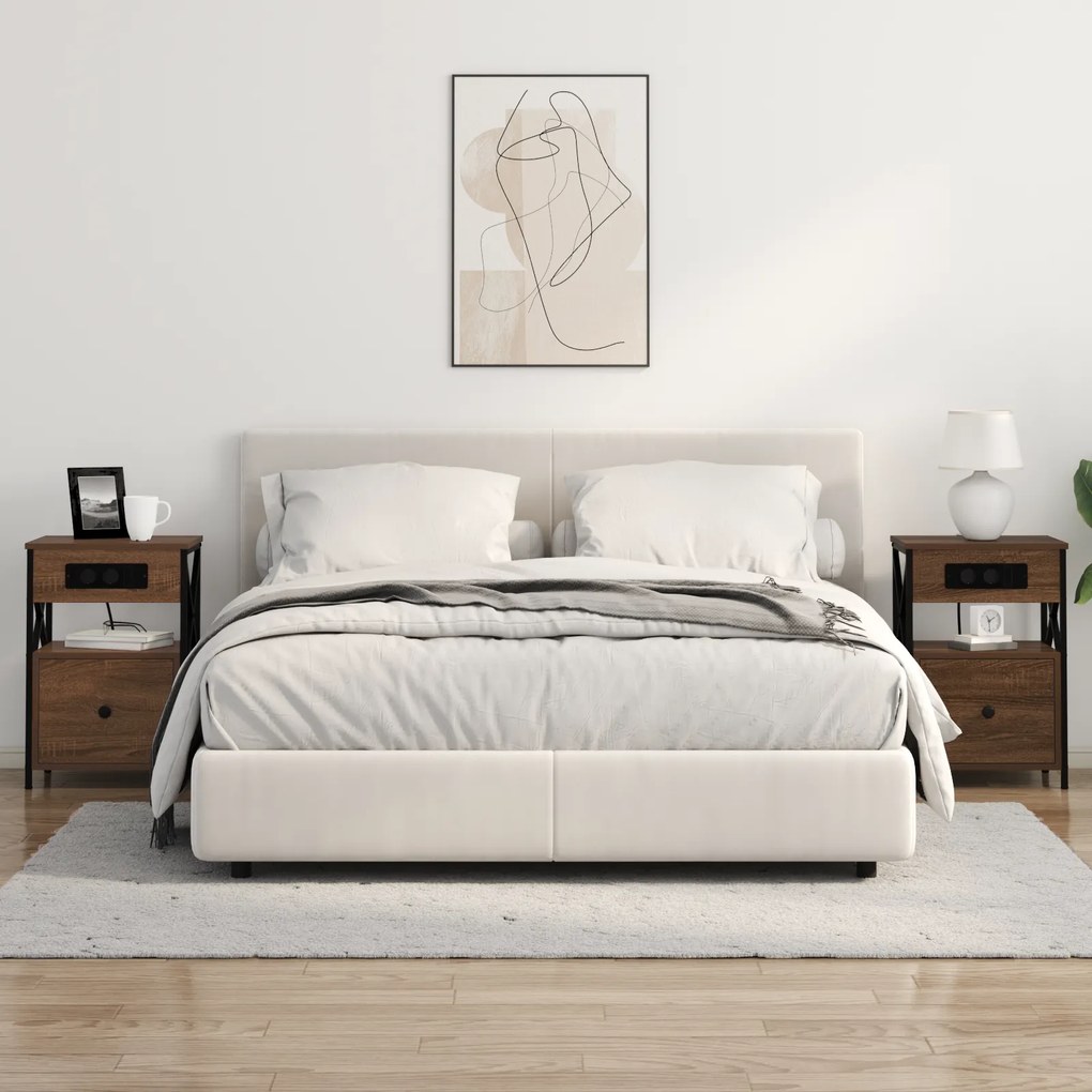 vidaXL Κουτιά Κρεβατοκάμαρας 2 pcs Καφέ δρυς 40 x 31 x 60 εκ.