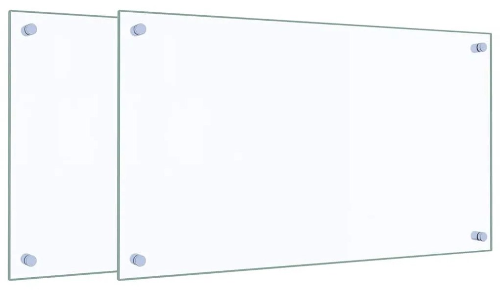 vidaXL Πλάτες Κουζίνας 2 τεμ. Διαφανής 70 x 40 εκ. από Ψημένο Γυαλί