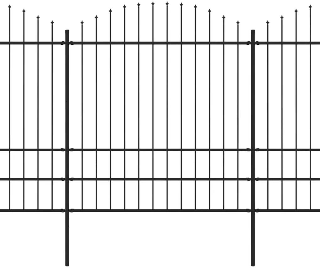 vidaXL Κάγκελα Περίφραξης με Λόγχες Μαύρα (1,75-2) x 15,3 μ. Ατσάλινα