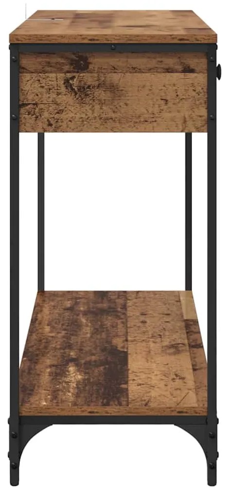 vidaXL Τραπέζι κονσόλας με συρτάρι Παλιό Ξύλο 100 x 34,5 x 75 εκ.