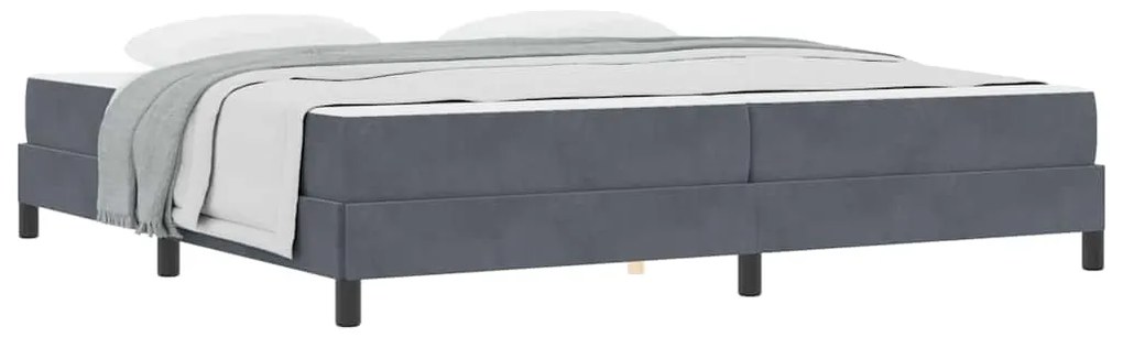 vidaXL Κρεβάτι box spring με στρώμα Σκούρο Γκρι 200 x 200 cm Βελούδο