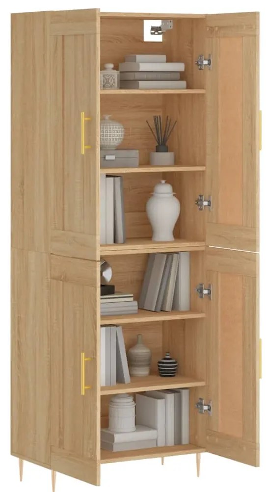 vidaXL Ντουλάπι Sonoma δρυς 69,5 x 34 x 180 εκ. από Επεξεργασμένο Ξύλο