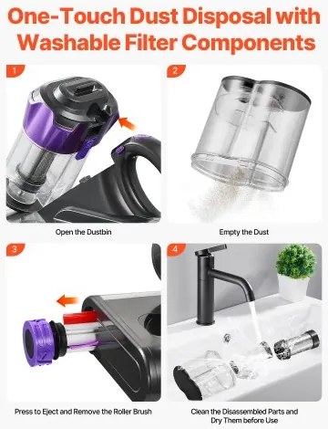 VEVOR Mattress Vacuum Cleaner with 18Kpa Powerful Suction HEPA Filter 550W Gray