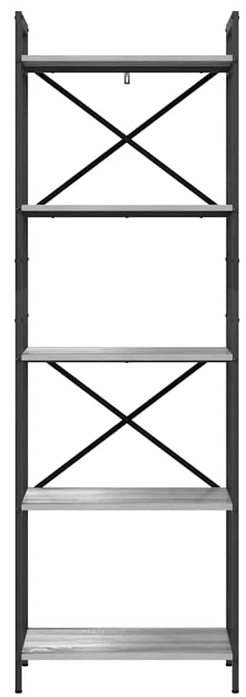 vidaXL Ράφι Βιβλίων Γκρίζο Σονομα 56 x 34 x 171 εκ Επεξεργασμένο ξύλο