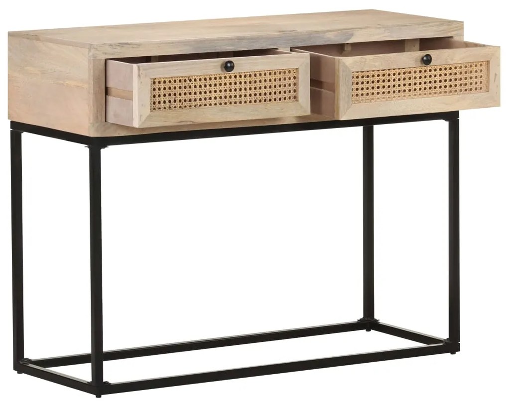 vidaXL Τραπέζι Κονσόλα 100x35x76εκ Μασίφ Ξύλο Μάνγκο/Φυσικό Ζαχαροκάλ.