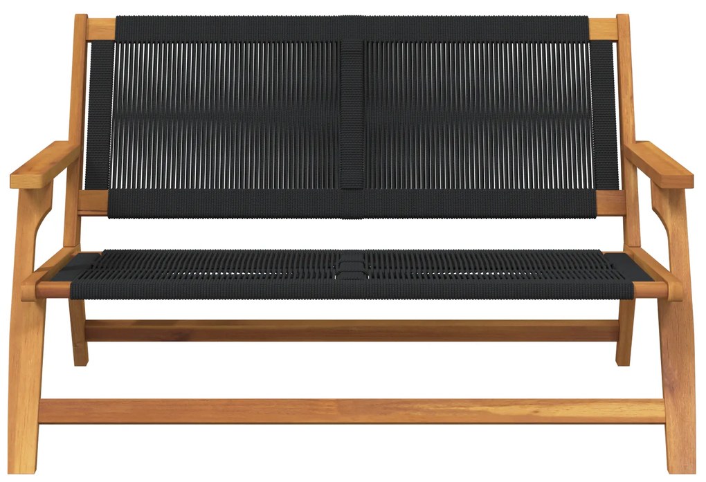 vidaXL Πάγκος Κήπου Μαύρος 76x122x73 εκ. Μασίφ Ξύλο Ακακίας