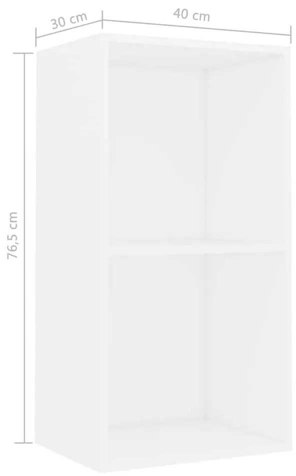 vidaXL Βιβλιοθήκη Λευκό 40x30x76,5 cm Ξύλινη κατασκευή