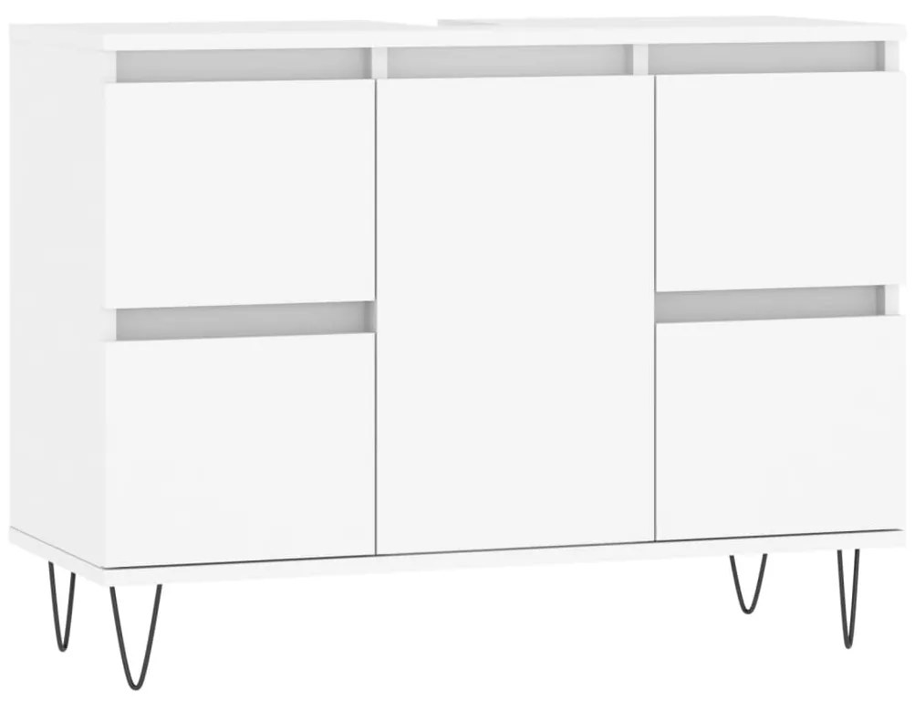 vidaXL Ντουλάπι Μπάνιου Λευκό 80 x 33 x 60 εκ. Επεξεργασμένο Ξύλο