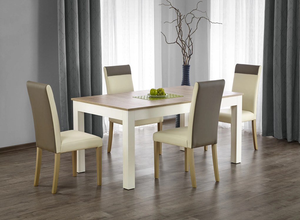 SEWERYN 160/300 cm extension table color: sonoma oak / white DIOMMI V-PL-SEWERYN-ST-SONOMA/BIAŁY DIOMMI-60-22695