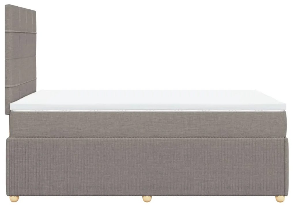 Κρεβάτι Boxspring με Στρώμα Taupe 120x200 εκ. Υφασμάτινο - Μπεζ-Γκρι