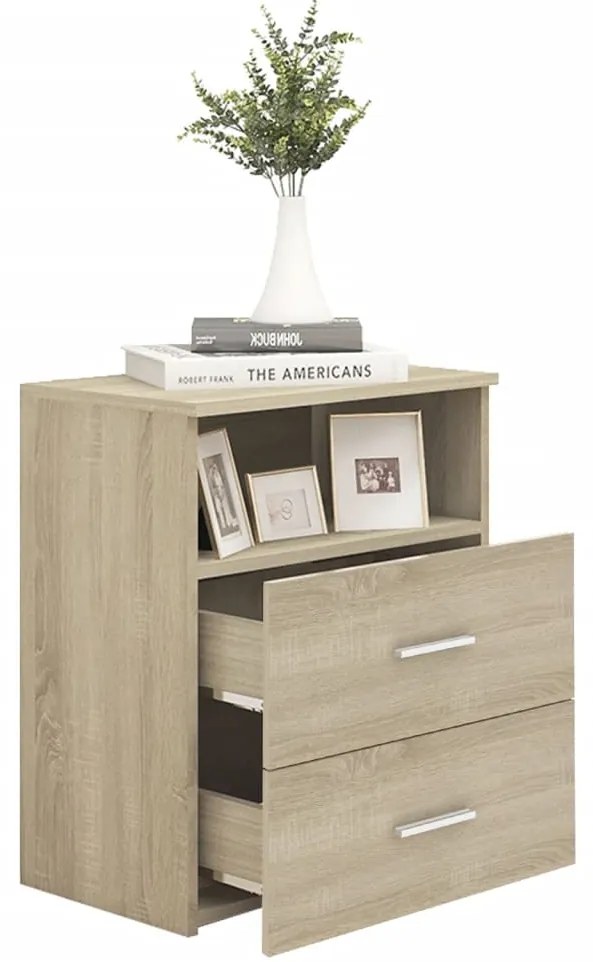 vidaXL Κομοδίνα 2 τεμ. Sonoma Δρυς 50 x 32 x 60 εκ.