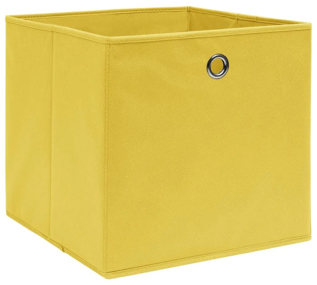 Κουτιά Αποθήκευσης 4 τεμ. Κίτρινα 28x28x28 εκ. Ύφασμα Non-woven - Κίτρινο