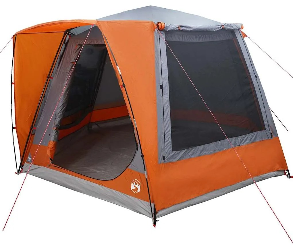 vidaXL Σκηνή Camping Γκρι και πορτοκαλί 420 x 420 x 227 εκ Πολυεστέρας