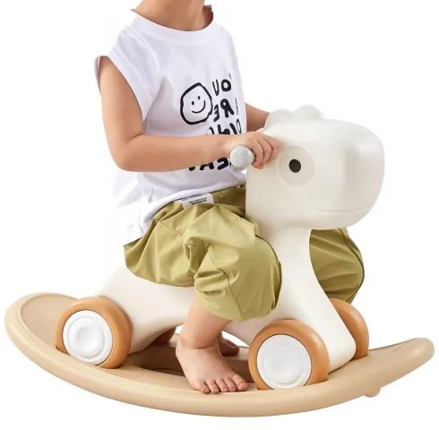 VEVOR 3 in 1 Rocking Horse for Toddlers 1-3 Years, Baby Rocking Horse with Detachable Balance Board and 4 Smooth Wheels, Support up to 80 lbs HDPE Material Kids Ride on Toy, 40° Swinging, White