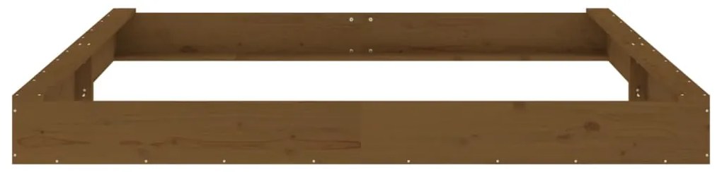 vidaXL Αμμοδόχος με Καθίσματα Καφέ Μελί Τετράγωνη Μασίφ Ξύλο Πεύκου