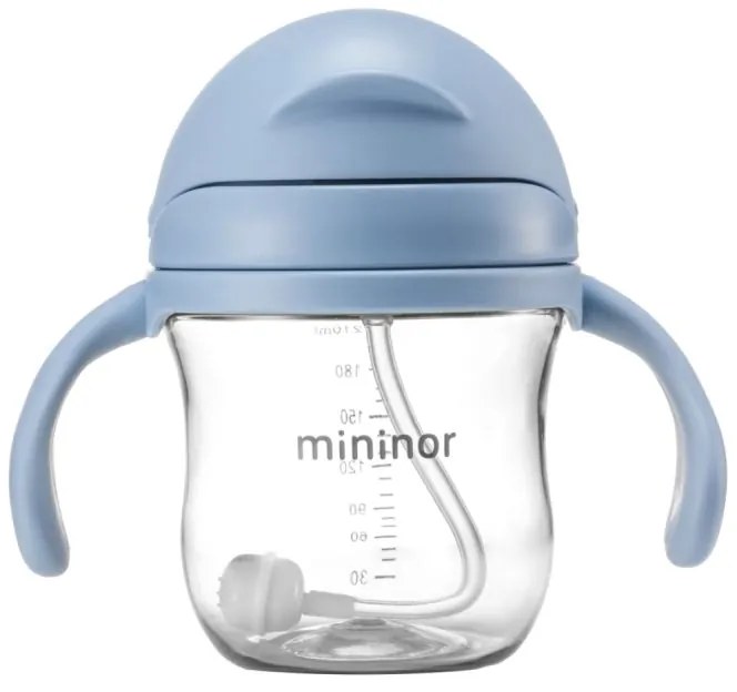 Mininor εκπαιδευτικό ποτηράκι με καλαμάκι Blue