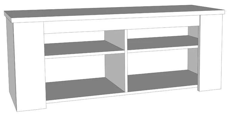 Έπιπλο TV Kent 120 Γκρί Δρύς - Λευκός Δρύς 122x43x49 εκ. 122x43x49 εκ.