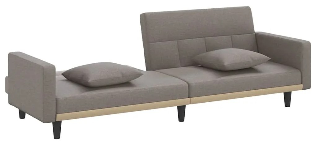 vidaXL Καναπές Κρεβάτι Taupe Υφασμάτινος με Μαξιλάρια