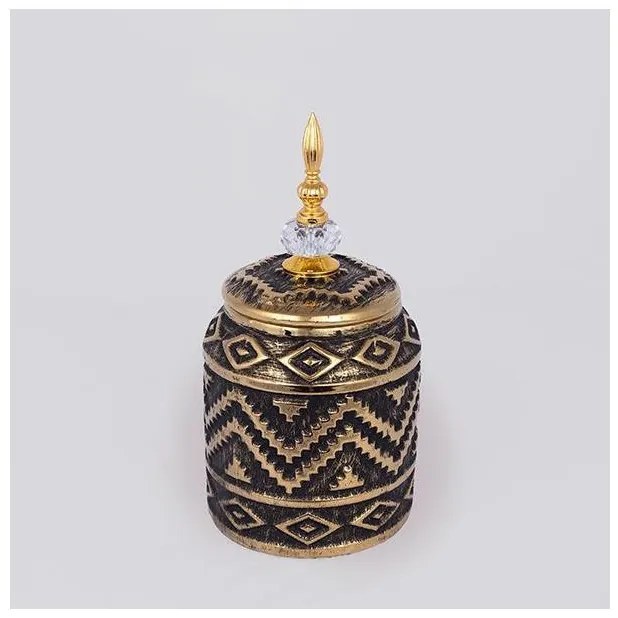 Βάζο Κεραμικό Μαύρο-Χρυσό 15x15x28.3cm 752-20357 Estheti-752-20357-Μαύρο-Χρυσό 752-20357