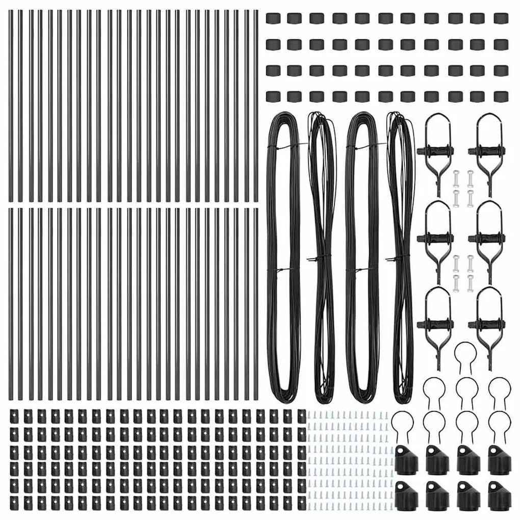 vidaXL Πόλοι Φράχτη 52 τεμ Γκρι Ø32 mm 120 cm Γαλβανισμένο Ατσάλι