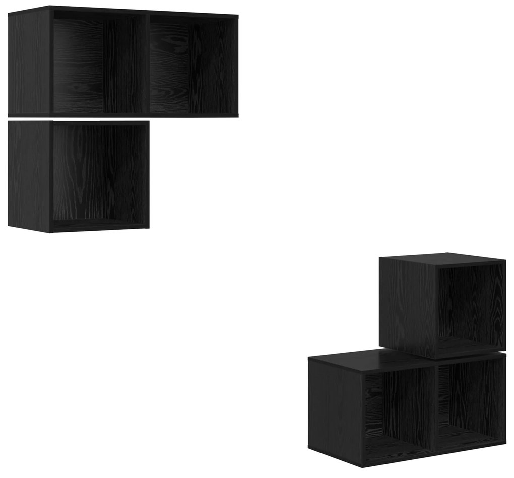 vidaXL 4 pcs Μαύρη δρυς 37 x 37 x 72 εκ Επεξεργασμένο ξύλο