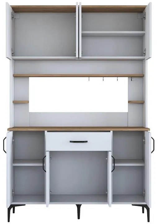 Mπουφές με ράφι Cordie λευκό μελαμίνης 120x40x184.2εκ 120x40x184.2 εκ.