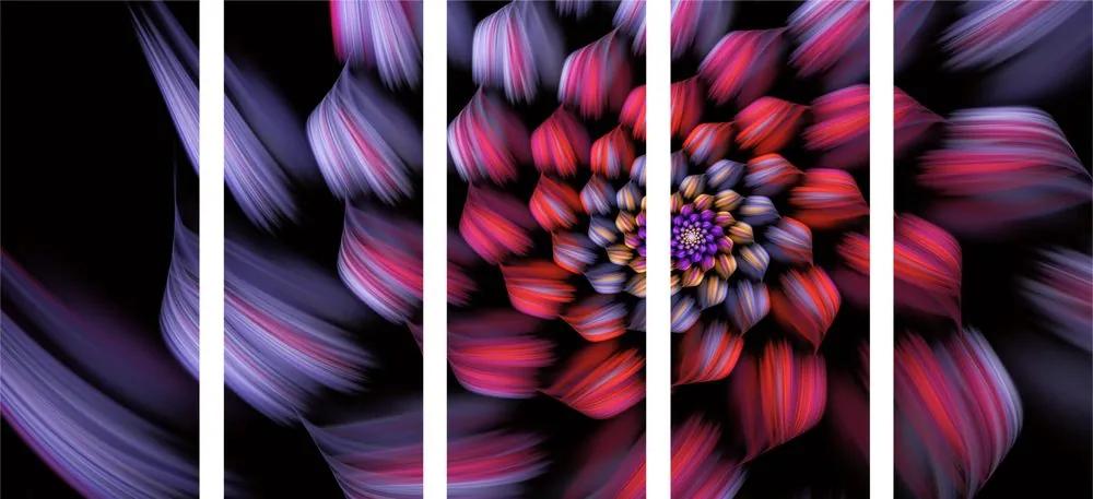 Πολύχρωμο λουλούδι φαντασίας 5 τμημάτων - 100x50