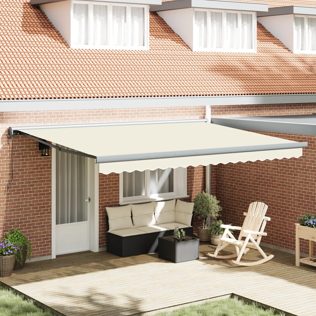 vidaXL Αυτόματη Τέντα Κρεμ 450 x 300 cm
