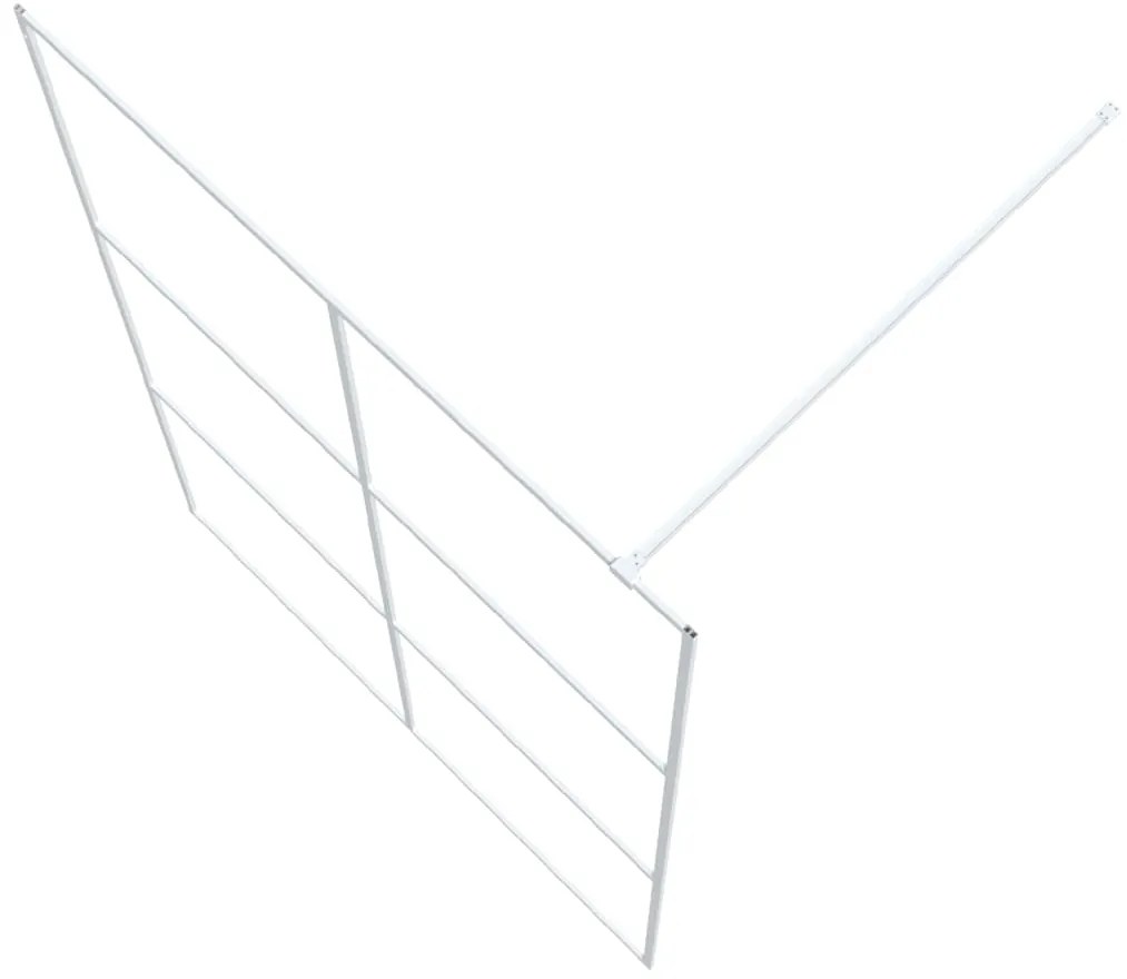 vidaXL Διαχωριστικό Ντουζιέρας Λευκό 140x195 εκ. από Διάφανο Γυαλί ESG