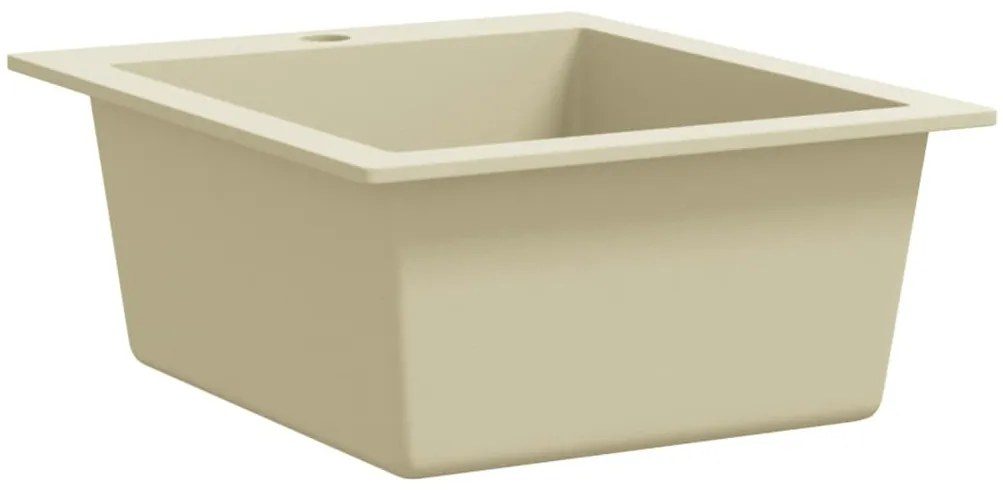 vidaXL Νεροχύτης με Μονή Γούρνα Μπεζ Γρανιτένιος