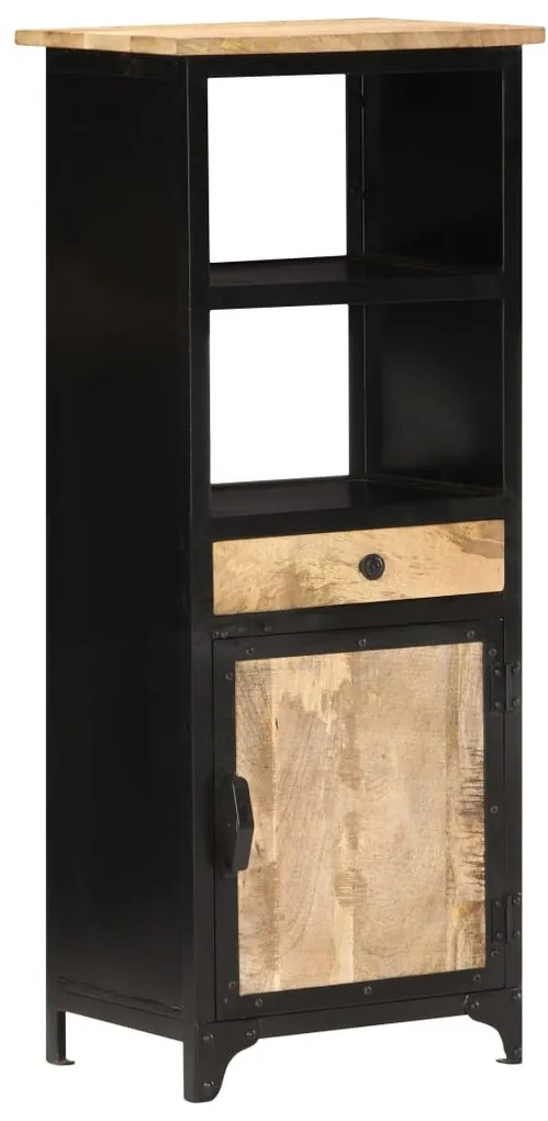 Ντουλάπι με Συρτάρι/Ράφια 45x32x110 εκ. Μασίφ Ξύλο Μάνγκο - Μαύρο