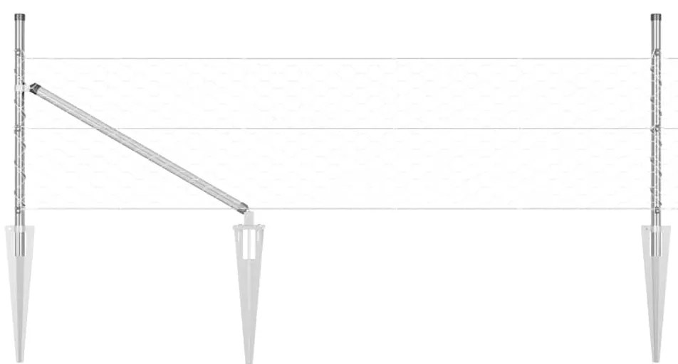 vidaXL Φράχτης με Στήλες. Ασημί 0.8 x 10 m Ατσάλι με επικάλυψη PVC