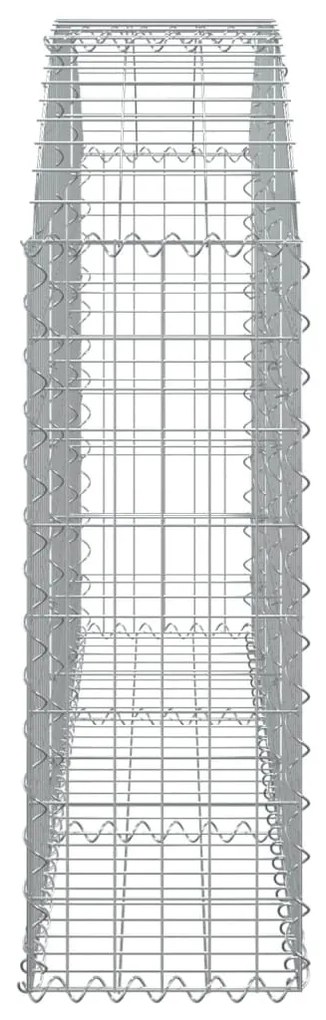 Συρματοκιβώτιο Τοξωτό 150x30x80/100εκ. από Γαλβανισμένο Χάλυβα - Ασήμι