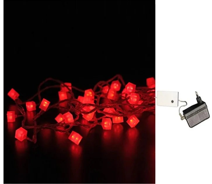 Λαμπάκια Κύβοι 100 LED Λευκό Κόκκινο 24V Καουτσούκ με Διάφανο Καλώδιο 30-9636272 Lumen-30-9636272-Διάφανο 30-9636272