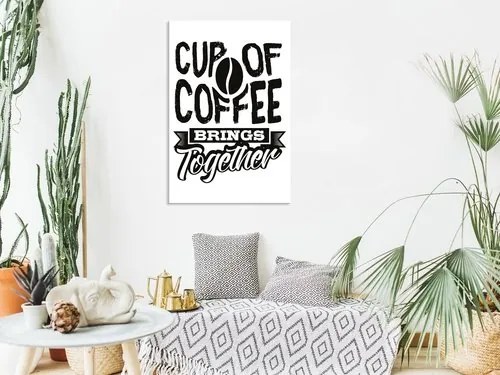 Πίνακας - Cup of Coffee Brings Together (1 Part) Vertical - 80x120