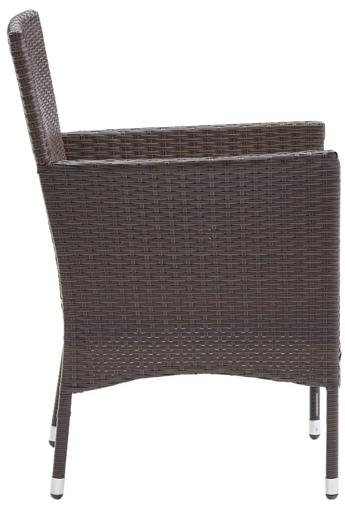 vidaXL Καρέκλες Τραπεζαρίας Κήπου 2 τεμ. Καφέ από Συνθετικό Ρατάν