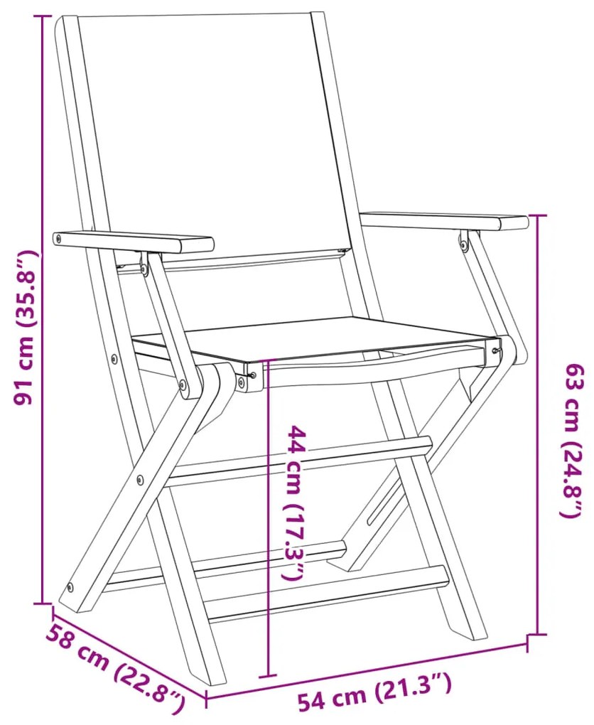 Καρέκλες Κήπου Πτυσσόμενες 6 τεμ. Taupe από Ύφασμα / Μασίφ Ξύλο - Μπεζ-Γκρι