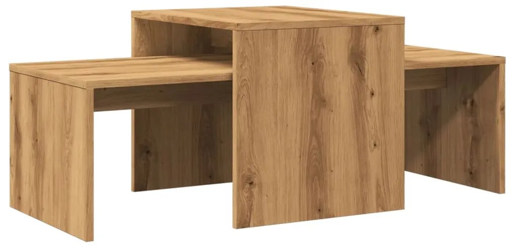 vidaXL Σετ Τραπεζάκια Σαλονιού Artisan Δρυς 100x48x40 εκ. Επεξ. Ξύλο