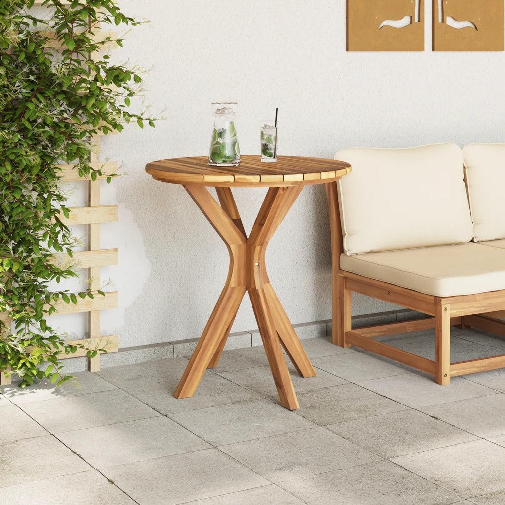 vidaXL Τραπέζι Bistro Κήπου Ø70x75 εκ. Μασίφ Ξύλο Teak