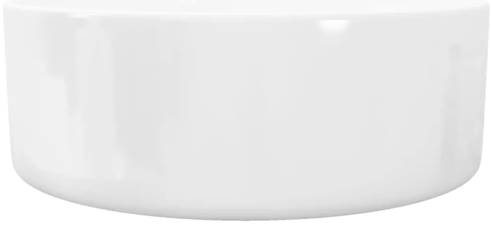 vidaXL Νιπτήρας Στρογγυλός Λευκός 40 x 15 εκ. Κεραμικός