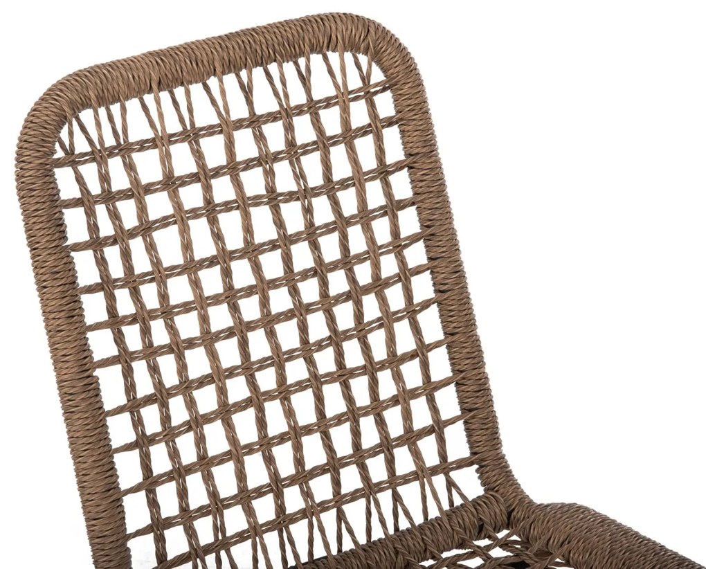 Καρέκλα SPANO C6047 Αλουμινίου Ανθρακί με Μπέζ Συνθετικό Rattan 46x59x80Υεκ. 46x56x80 εκ.