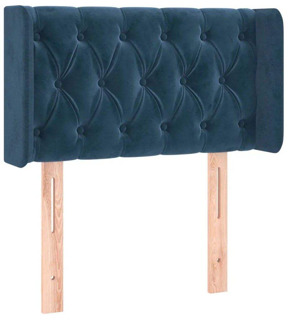 vidaXL Κεφαλάρι με Πτερύγια Σκούρο Μπλε 83x16x78/88 εκ. Βελούδινο