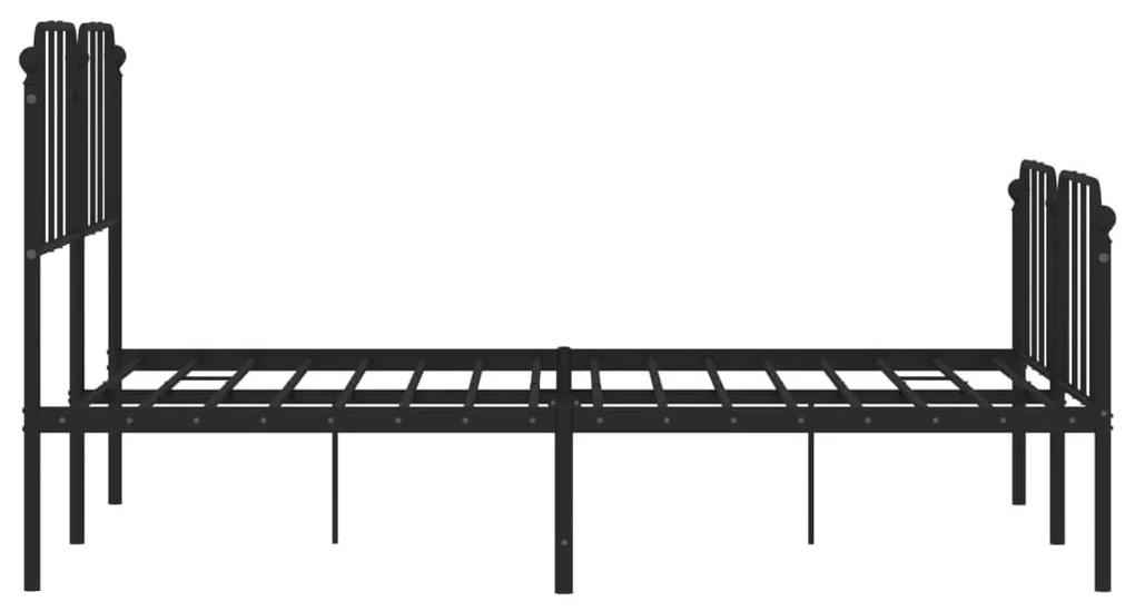 Πλαίσιο Κρεβατιού με Κεφαλάρι/Ποδαρικό Μαύρο 140x200εκ. Μέταλλο - Μαύρο