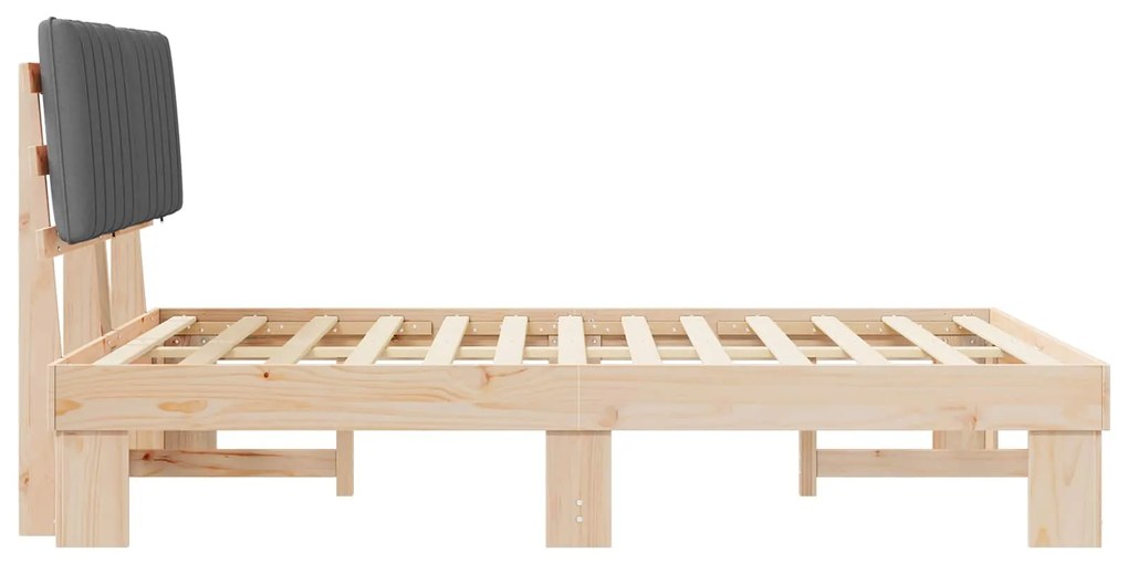 vidaXL Σκελετός Κρεβατιού με Επενδεδυμένο Κεφαλάρι Ανοιχτό γκρι