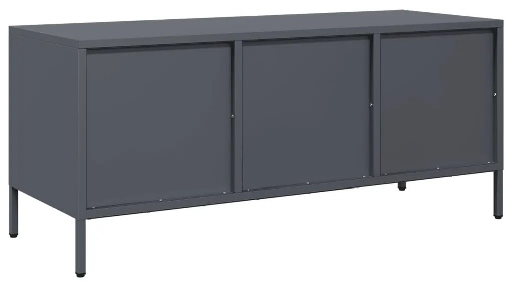 vidaXL Έπιπλο Τηλεόρασης Ανθρακί 101,5x39x43,5εκ. Ατσάλι Ψυχρής Έλασης