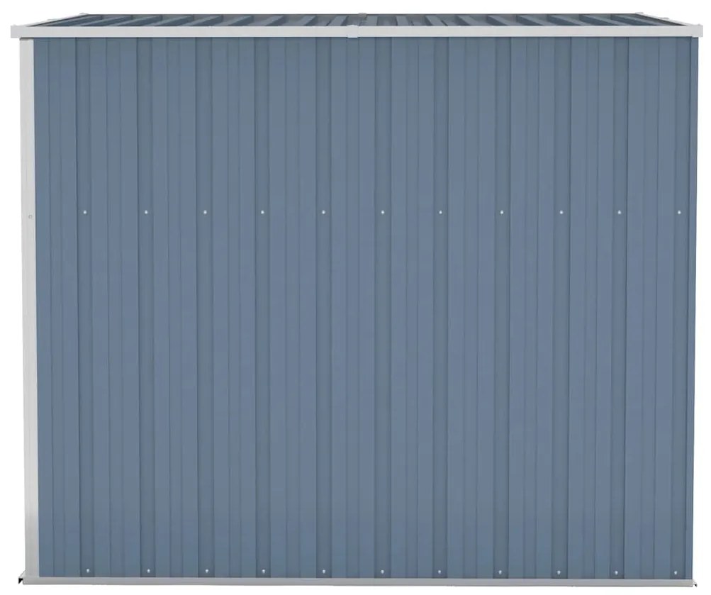 vidaXL Αποθήκη Κήπου Επιτοίχια Γκρι 118x194x178 εκ από Γαλβ. Ατσάλι