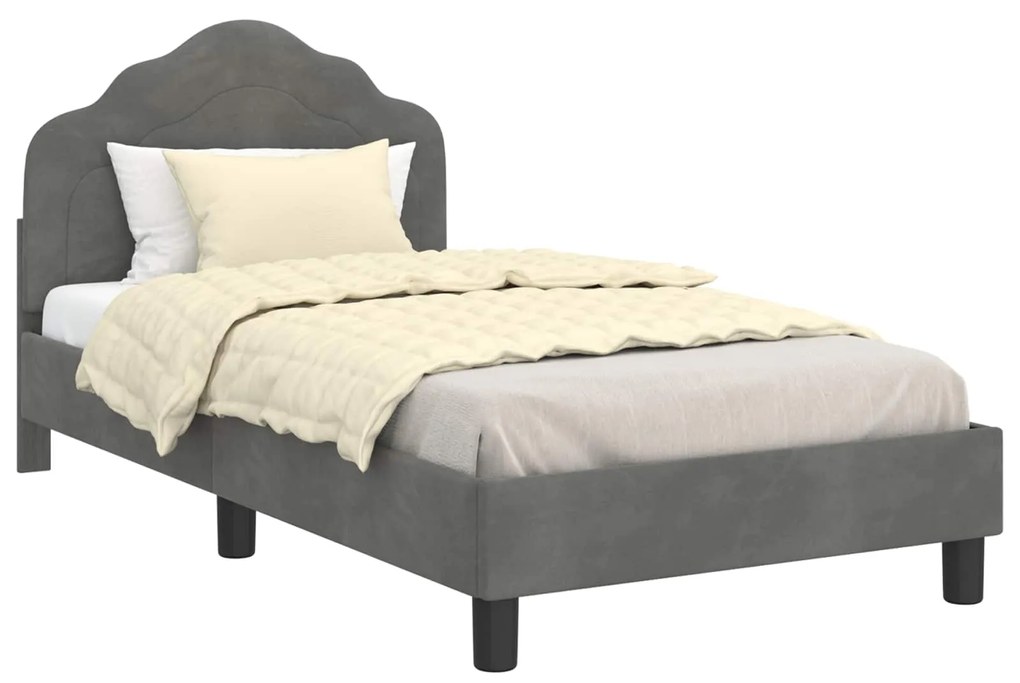 vidaXL Κρεβάτι Παιδικής Κρεβατοκάμαρας με Κεφαλάκι Σκούρο Γκρι