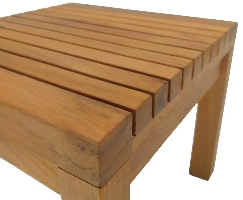 Τραπέζι παραλίας Poly teak ξύλο σε φυσική απόχρωση 35x35x30εκ 35x35x30 εκ.
