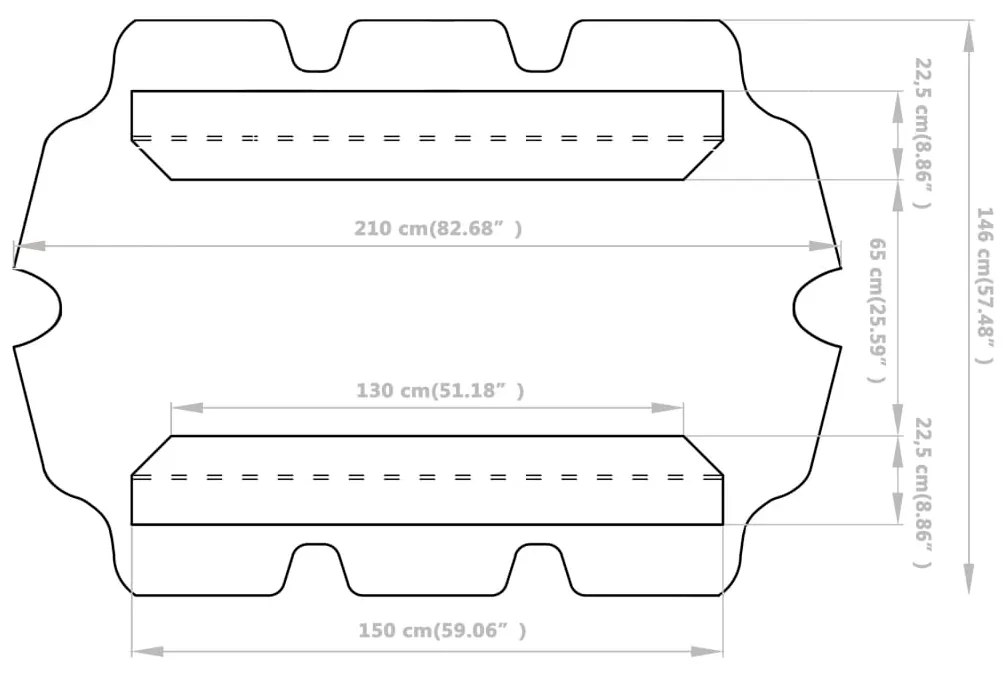 vidaXL Πανί Ανταλλακτικό για Κούνια Κήπου Taupe 150/130 x 105/70 εκ.