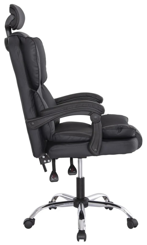 ΚΑΡΕΚΛΑ ΓΡΑΦΕΙΟΥ OCTAVIUS  ΜΑΥΡΟ PVC &amp; NYLON-ΜΕΤΑΛ.ΧΡΩΜΙΟ ΒΑΣΗ 52x55x128Υεκ